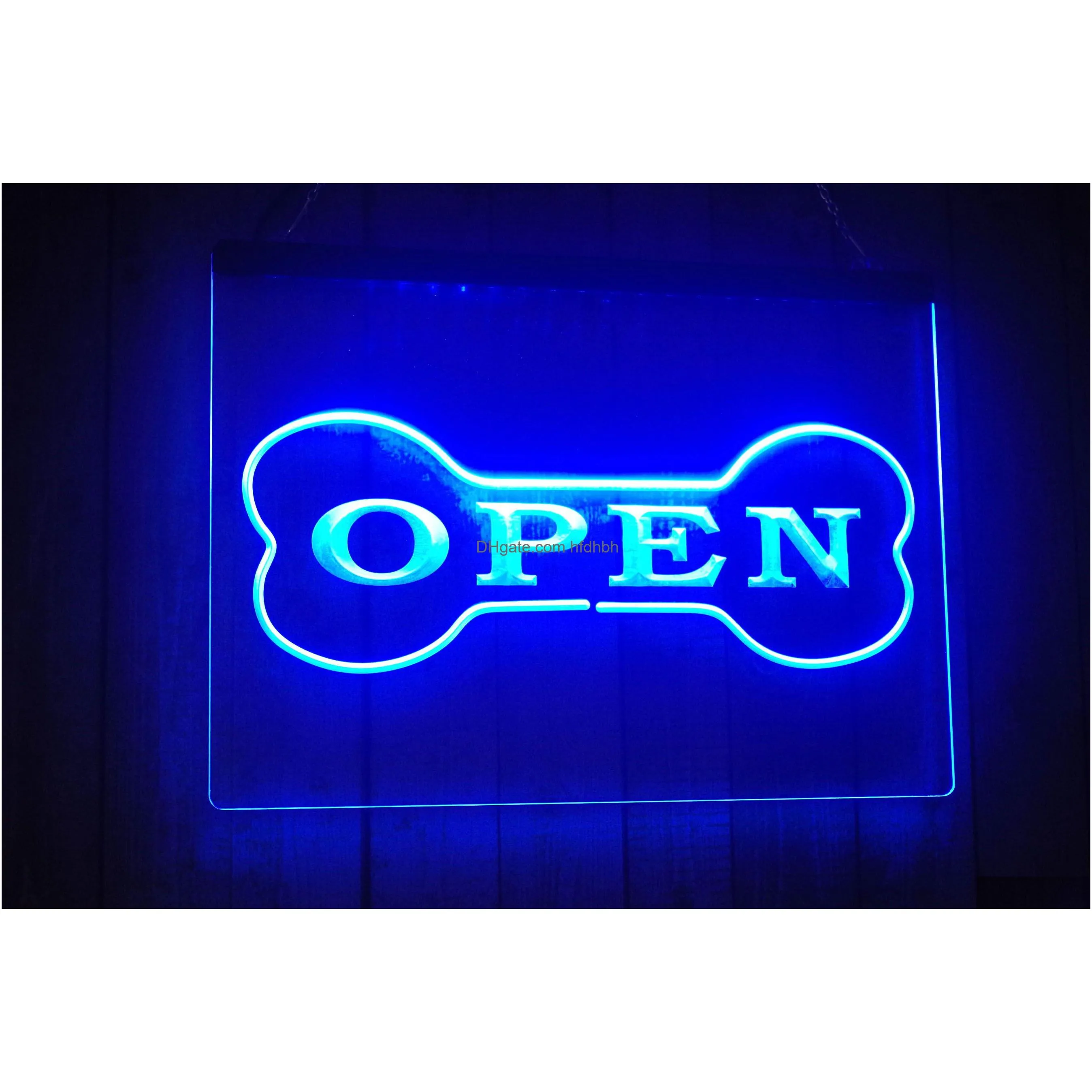 LED Neon Sign LS0175 Öppna över natten 3D Gravering Ljus grossist detaljhandelslampor Belysningsholiday DHPTF