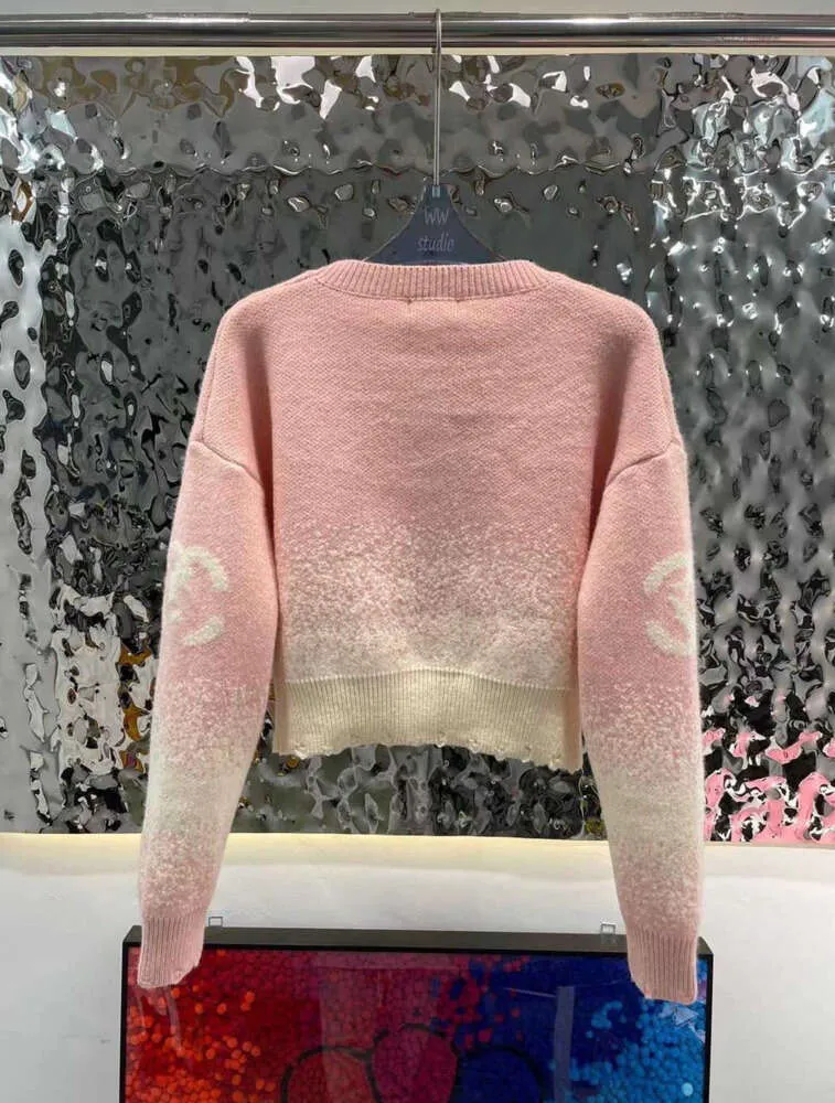 2024 Высокое качество Женские дизайнерские свитера Одежда Вязаный свитер с вороньим вырезом Буква с длинным рукавом C G Пуловер большого размера 182