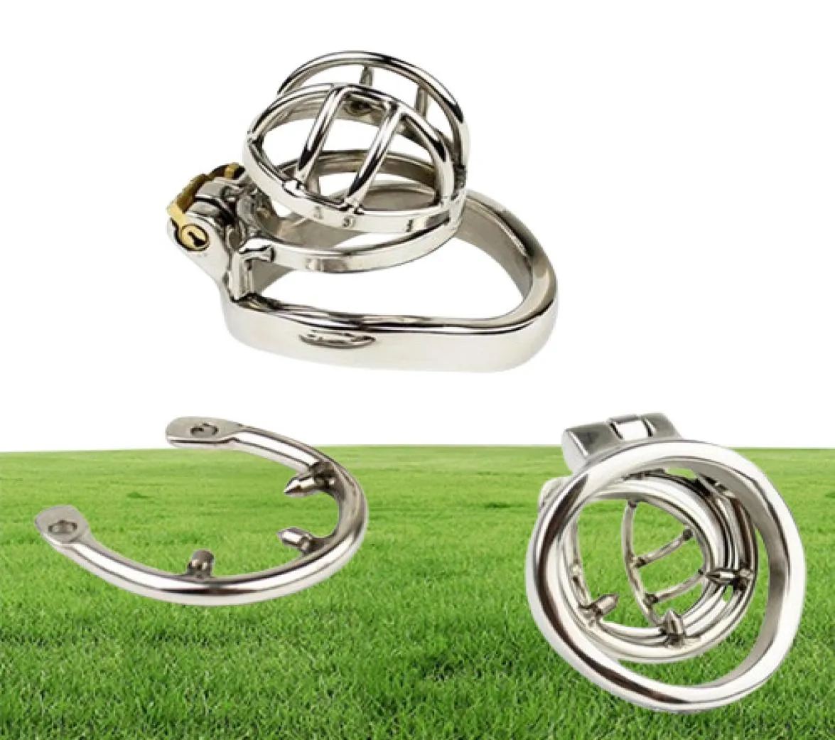 NEW Stainless Steel Super Small Cage with Antioff ring BDSM Sex Toys For Men Device 35mm Short Cage4460423