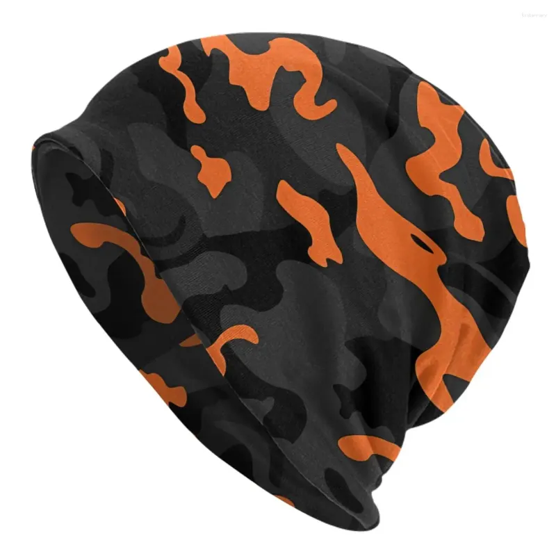 Bérets Sport Mode Chapeaux Camo Style Noir Orange Camouflage Bonnet Chapeau Skullies Bonnets Casquettes