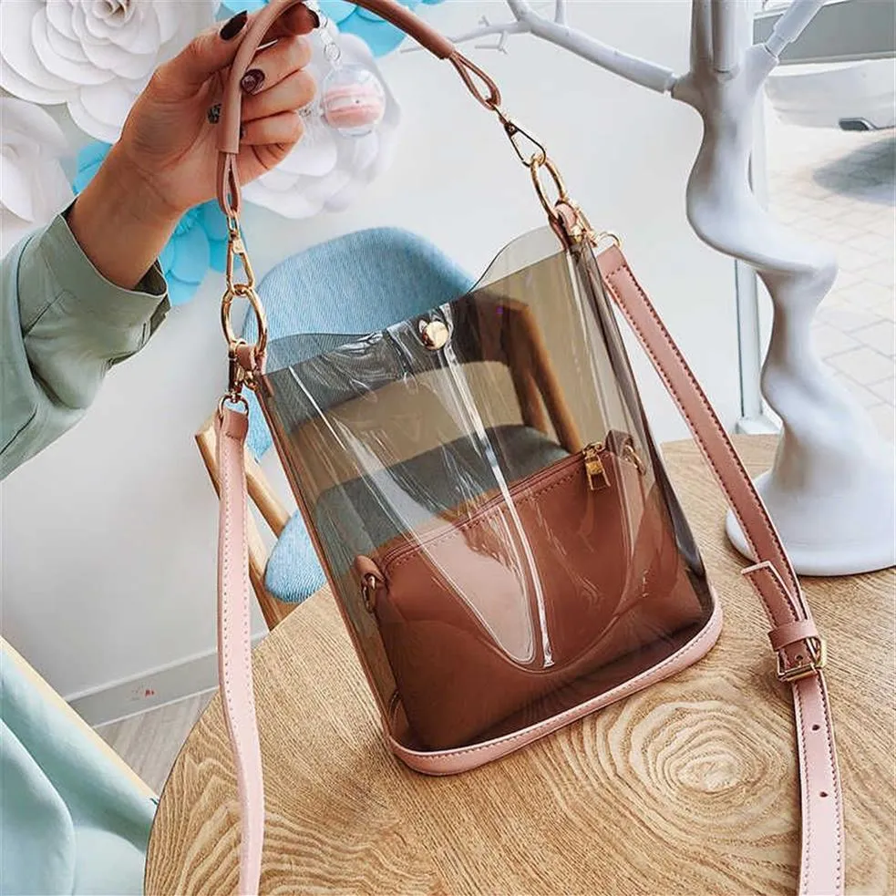 Mini Clear Pvc Cross Cohbody Borse Summer Autumn Women Shopping Bags trasparente Y2210239N