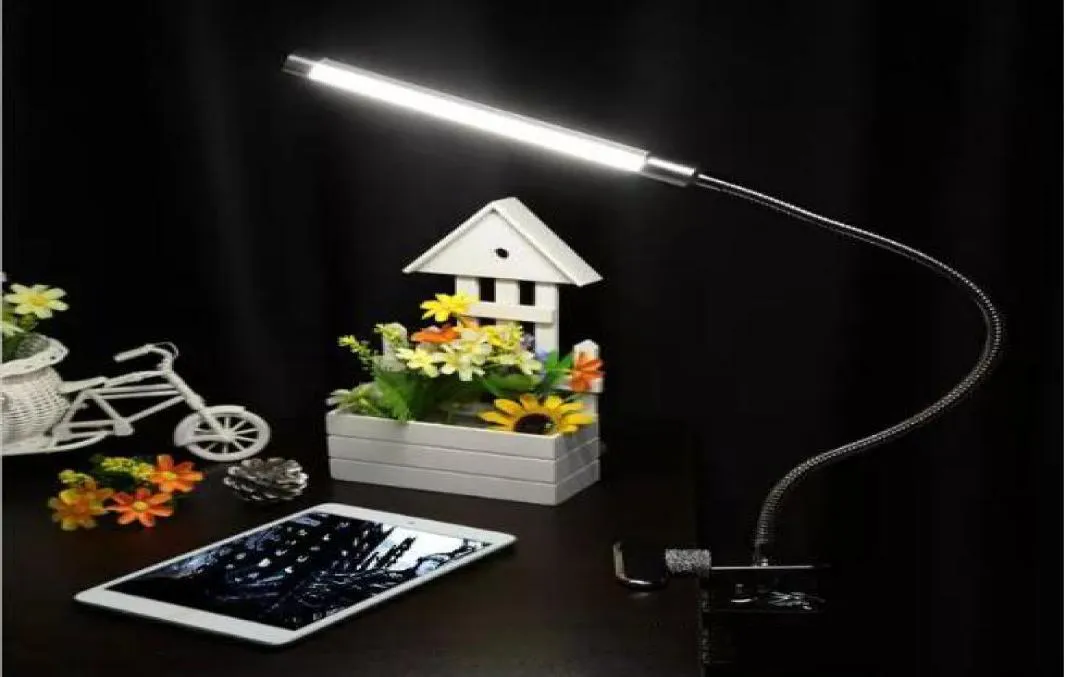 6W led lampada da tavolo flessibile luci da scrivania regolabili usb 18LED clip su luce notturna lettura lampade da tavolo da ufficio illuminazione interna a led9431123