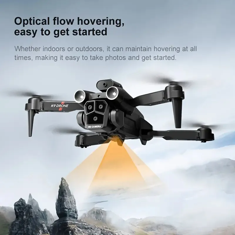2024 NEW K9 MAX RC DRONE SD TRIPLE ESCカメラフォワード/垂直/オーバーヘッドシュート360°障害物回避光フロー位置