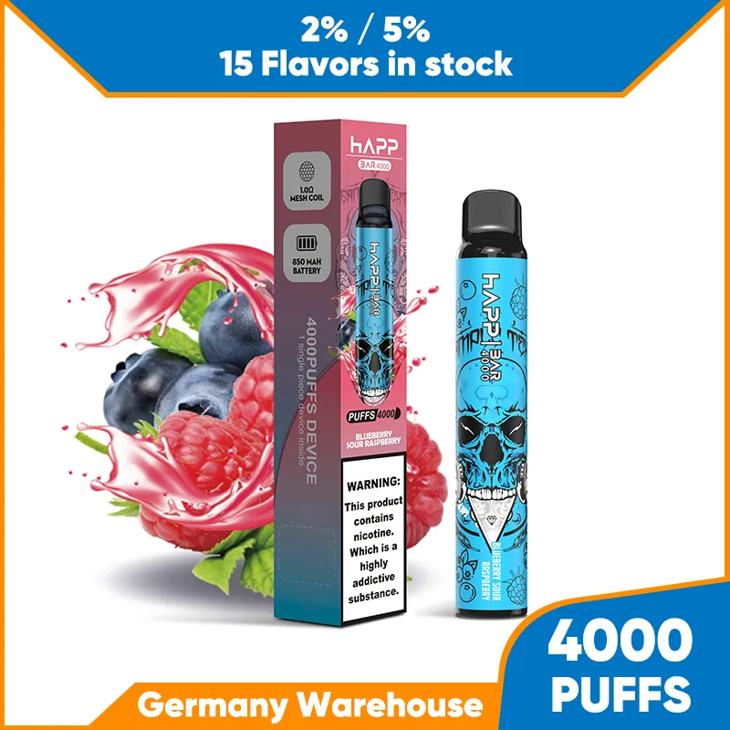 Tek kullanımlık vape kalem 4000 4K puflar E sigara 15 meyve karışık lezzetleri Almanya'da iyi tat deposu hızlı teslimat sıcak satış buhar toplu fiyat