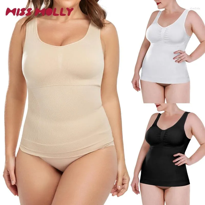 Mulheres Shapers Construído em Sutiã Shapewear Mulheres Tank Top Barriga Controle Acolchoado Camisole Emagrecimento Compressão Undershirt Suave Corpo Shaper