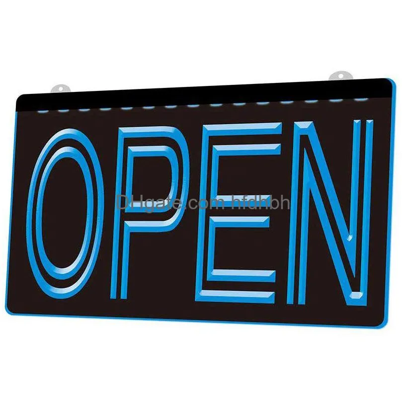 LED NEON Sign LS0004 LIGHT OPEN OPEN SHOP BAR BUB CLUB 3D ENGRAIVE بالجملة البيع بالتجزئة أضواء التوصيل الإضاءة الإضاءة DHSIR