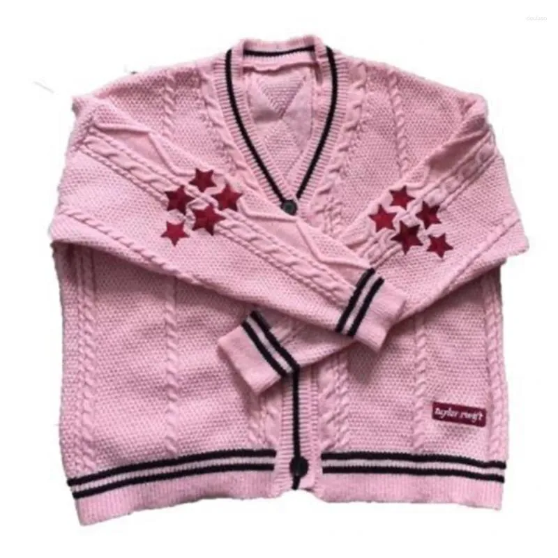 Heren Truien Dames Herfst Effen Kleur Verdikte Warme Zak Losse Trui Ster Geborduurde Top Koreaanse Versie Vintage Vest