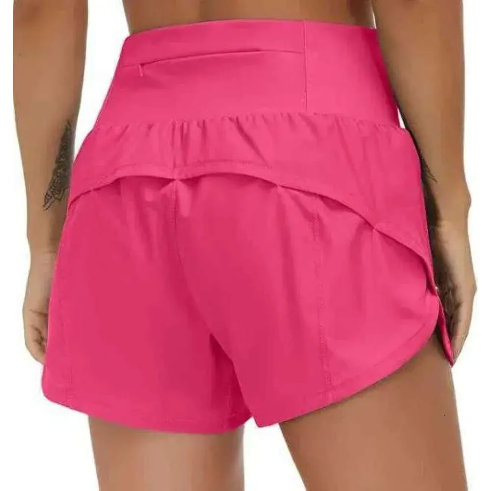 Lu-18 Speed Up Shorts Sneldrogend Ademend Sport Hotty Hot Short Dames Fitness Nep Tweedelig Lichtbestendig Gevoerd Yogalegging Hardlopen 30