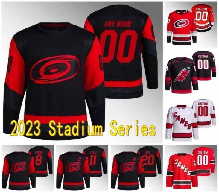 Carolina 2023 Stadium Series Hurricanes Jersey Outfits Sebastian Aho Andrei Svechnikov Max Pacioretty Seth Martin custom ice Hocke8023801