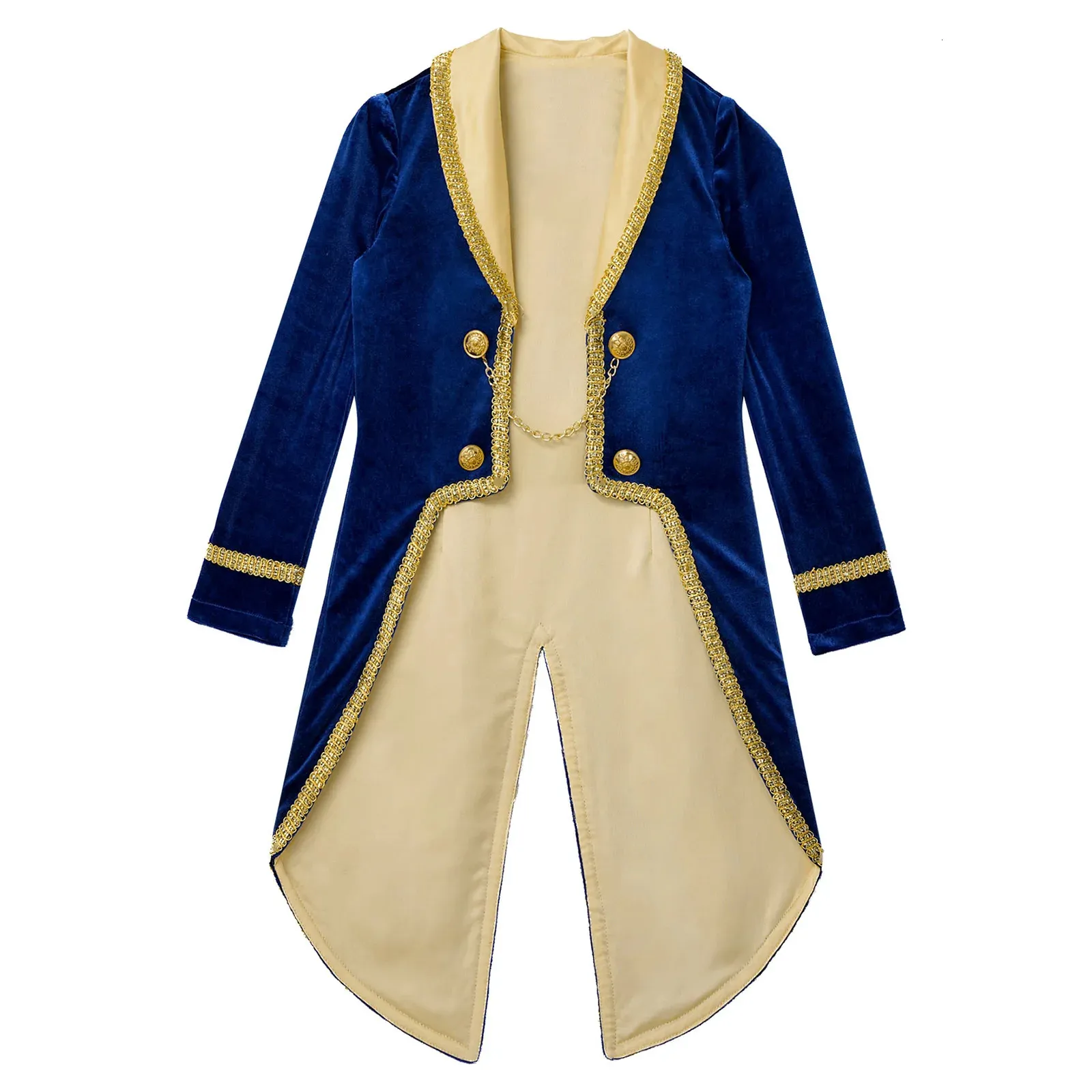 الأطفال الأولاد الأمير tailcoat خمر الملكية الملكية الهالوين كوزبلاي لباس موضوع الأزياء الطويلة الأكمام توكسيدو سترة 240122