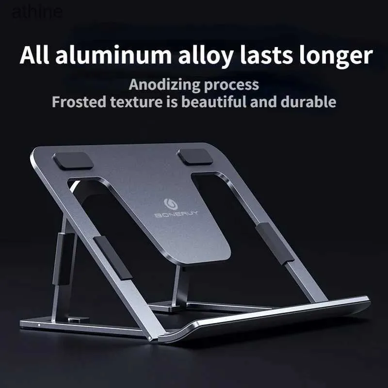 Tablet PC Stands Laptop Stand Justerbar icke-halk Hollow Out Desktophållare Aluminiumbelastning 10 kg kylfäste för MacBook YQ240125