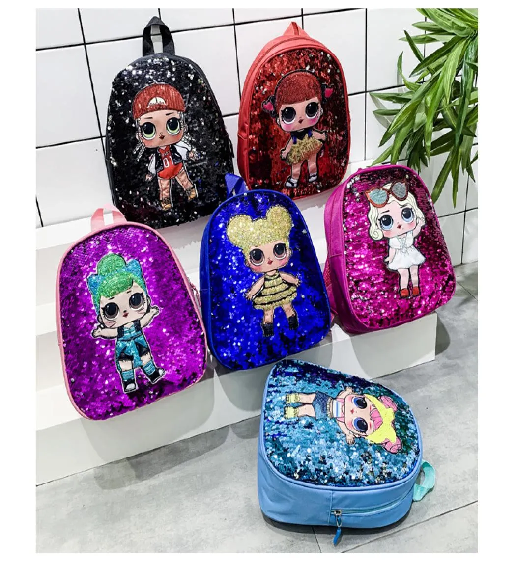 2019 New Kids039S Backpack Cartoon Unicorn equins teenage anime children student school bag travel bling rucksack for K1378050