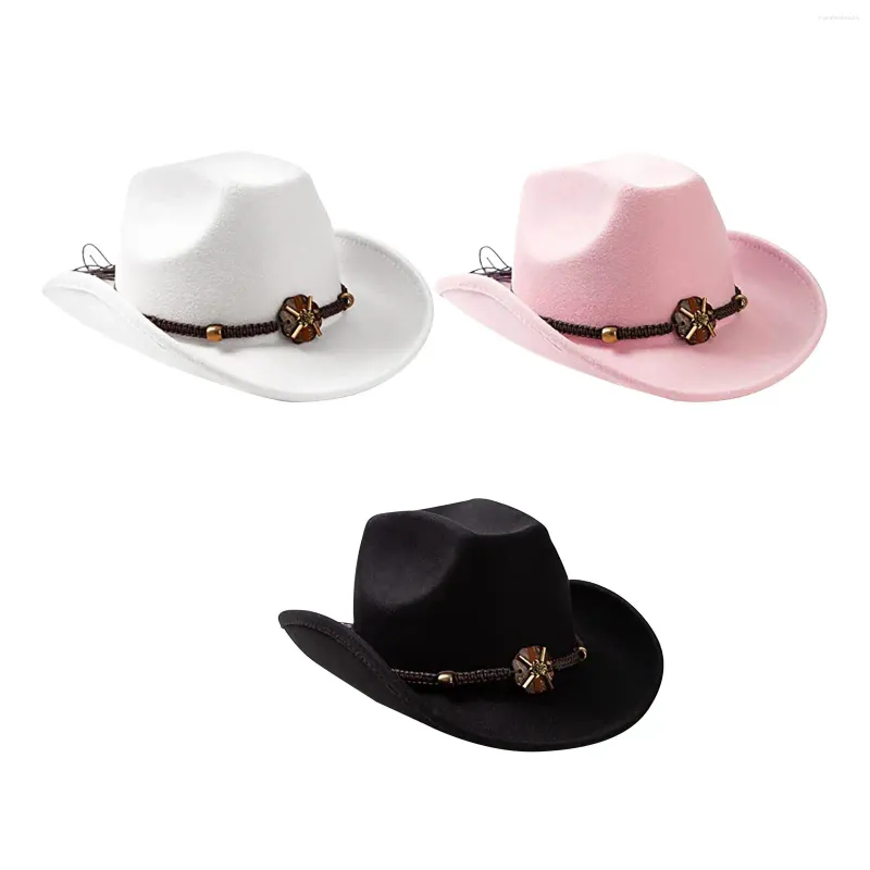 Boinas de chapéu de cowboy casual PO Props Big Brim Solshade Cosplay Sun Hats Dress Dress Fantaspume para adultos pescando camping viagens de caminhada