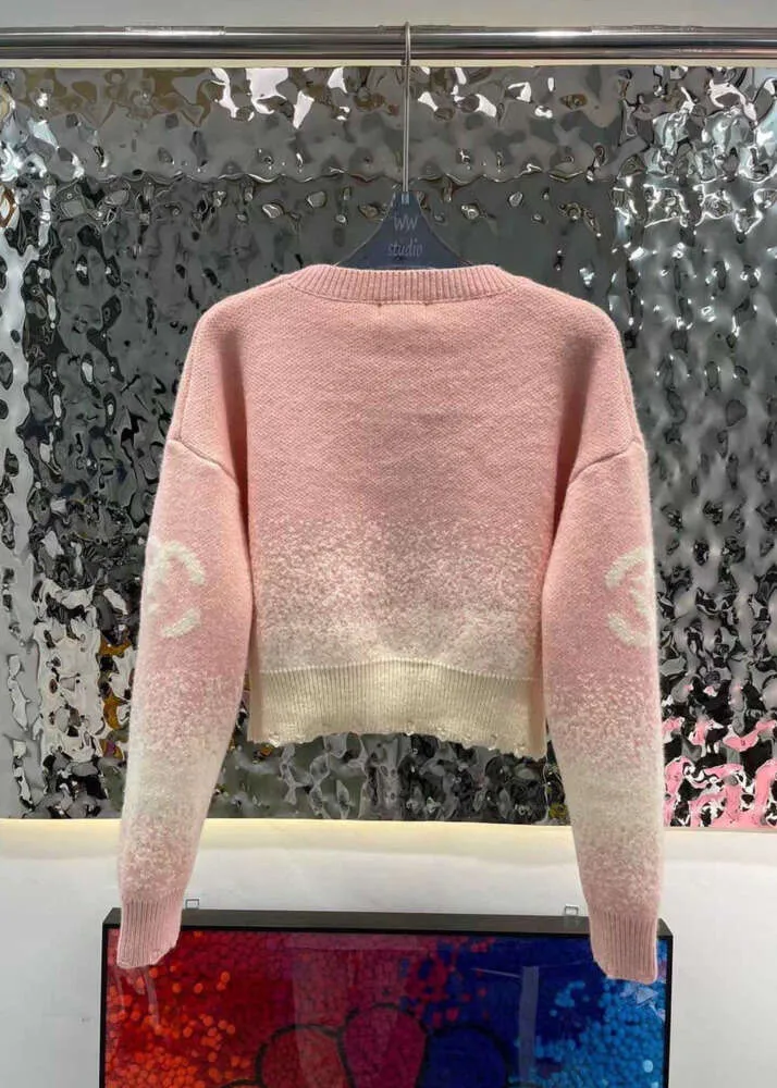 2024 Высокое качество Женские дизайнерские свитера Одежда Вязаный свитер с вороньим вырезом Буква с длинным рукавом C G Пуловер большого размера 88