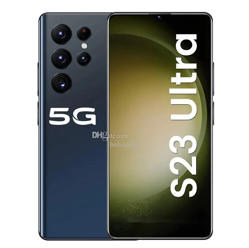 6.8 بوصة S23 Ultra 5G Android Phone 4G LTE OCTA CORE S24 SMARTH Punch-Hole شاشة كاملة معرف الوجه معرف الوجه 13MP كاميرا GPS 1TB 512GB 256GB باللون الأسود