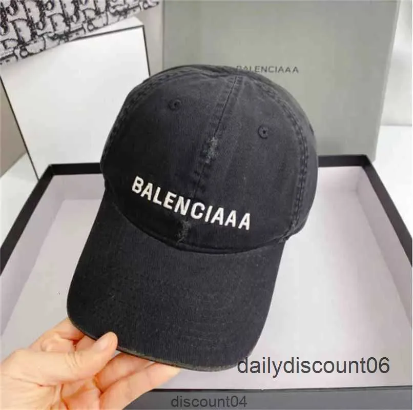 Sombrero para el sol de diseñador Original de alta calidad Versión correcta b París Agujeros lavados para hacer gorras de béisbol viejas