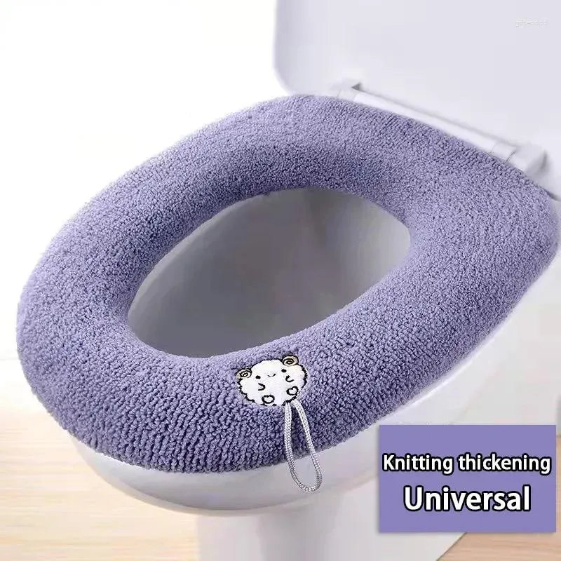 Toilet Seat Covers Soft Winter Washable Thicken Cover Mat Closestool Case Lid Pad Bidet Bathroom Accessories