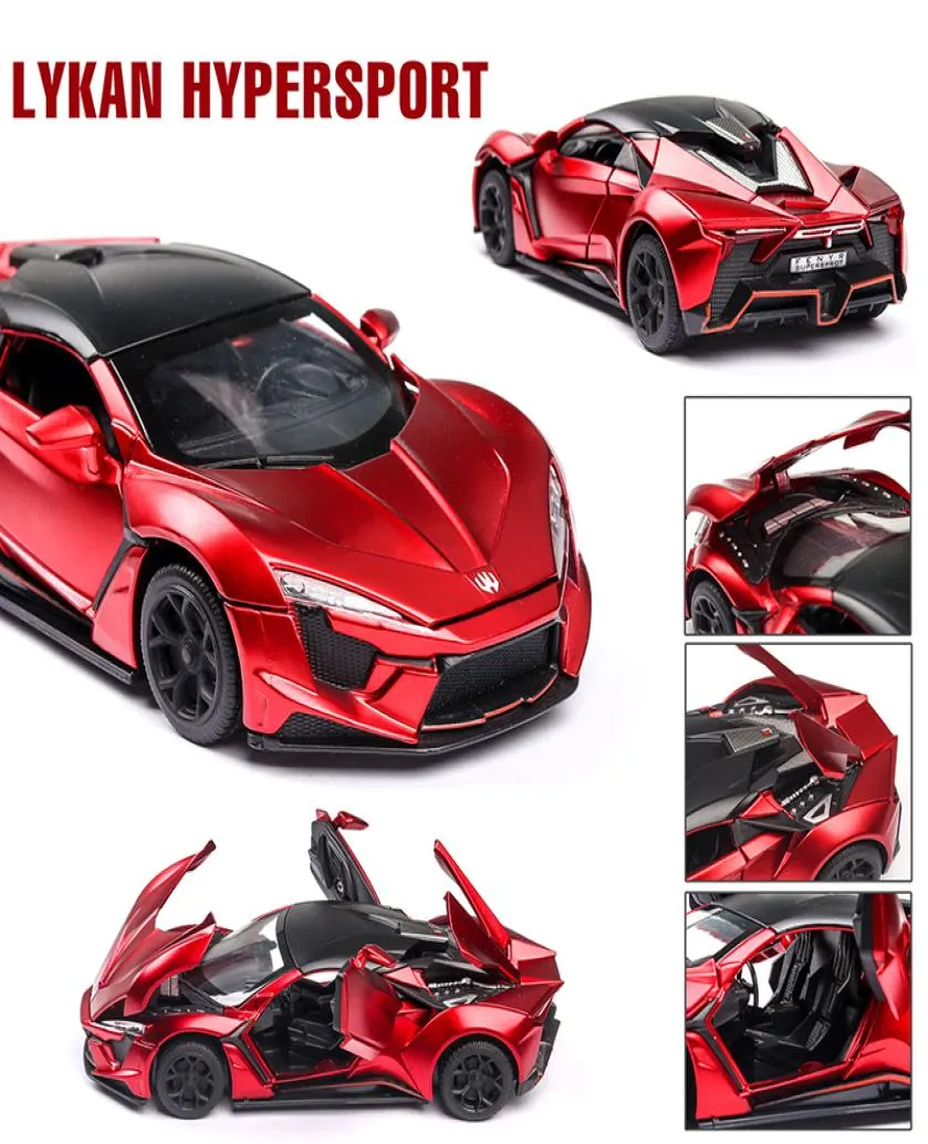 132 Lykan Hypersport Alloy Car Model Diecasts Toy Car Car Metal Collection Toy Kid Toys for Childs Gifts LJ20096906614