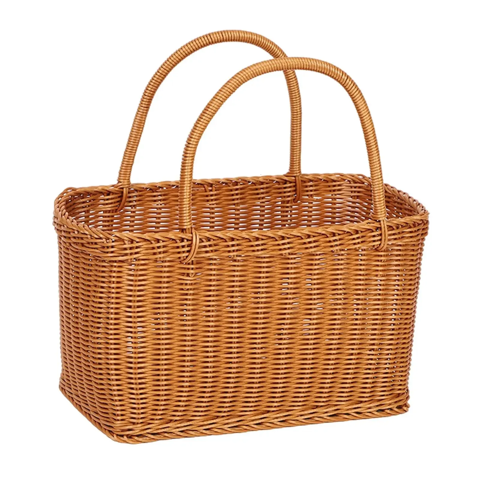 Handmade Storage Baskets Picnic Basket Imitation Rattan Household Decoration