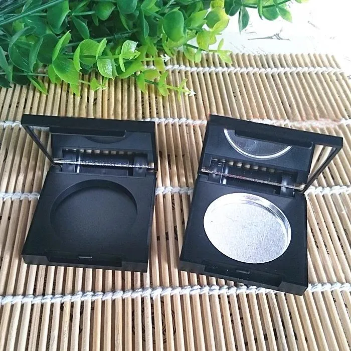 Mirrors 50pcs/lot 36.5mm Square Empty Eyeshadow Pigment Pan Container with Mirror and Aluminum Pan Black Makeup Compact Cosmetic Diy Box