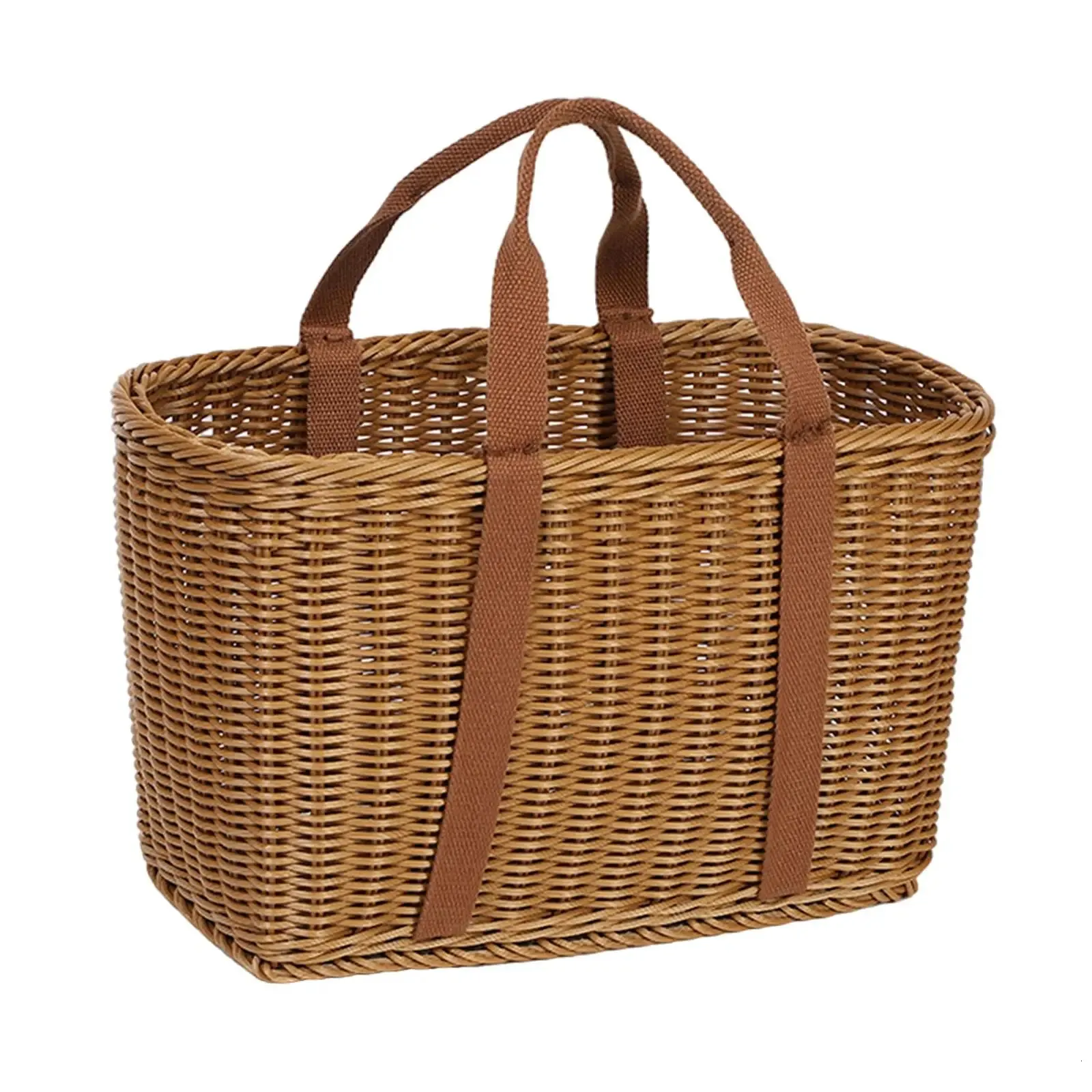 Handmade Storage Baskets Picnic Basket Imitation Rattan Household Decoration