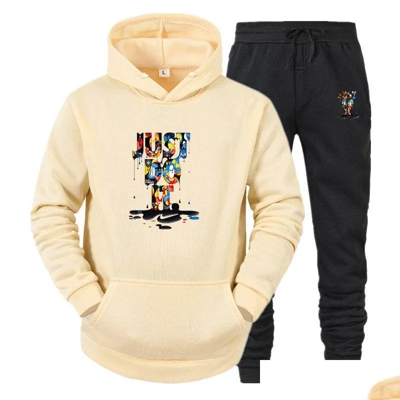 Mens Tracksuits Designer Women Sweater Autumn And Winter New Casual Hooded Set High-Quality Letter Printing Trend Womens Drop Delivery Oti6E