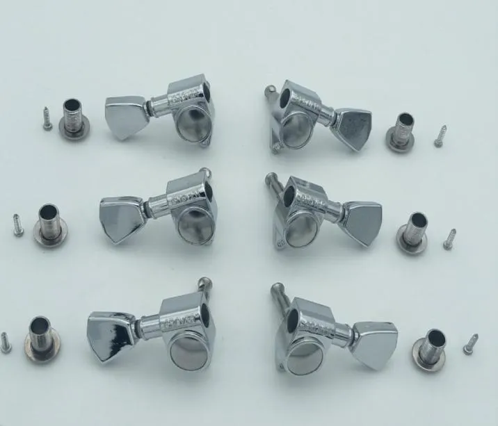 Chrome Grover Gitar Ayarlama Peg Makine Başlıkları Tuner Elektro Gitar Ayarlama Pegs1349692