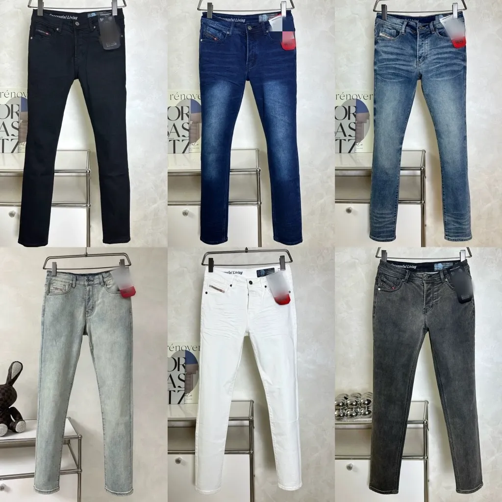 mens designer jeans famosa marca sacos lavados designer magro-perna jean xadrez leve denim tingimento preto azul calças de algodão 29-40 luxo clássico fazer velho