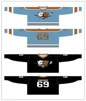 College wear Custom 69 Shore SudBery Blueberry Ice Hockey Jerseys Black Blue Men Women