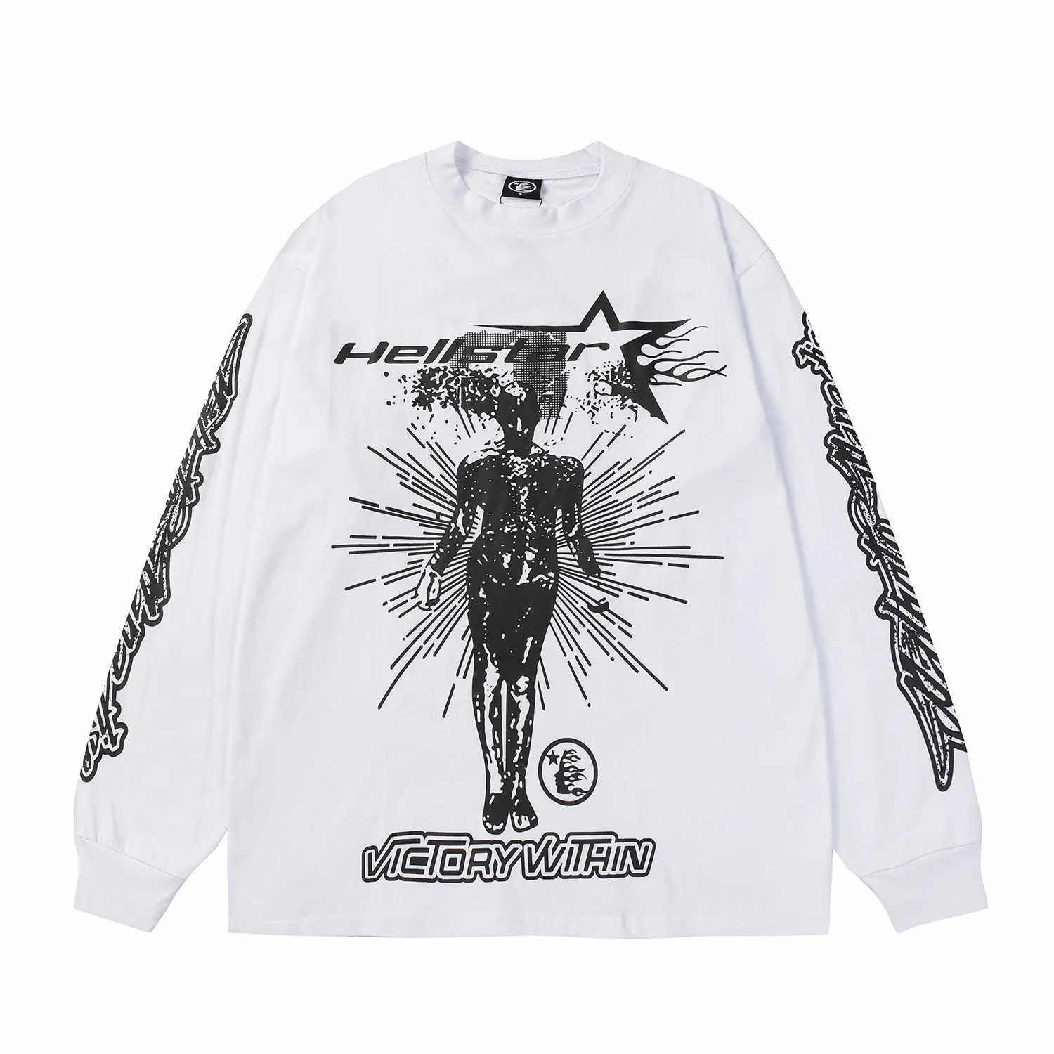 Hellstar Victory Trend 이후의 남성과 여성 모두를위한 Thermal Long Sleeved 티셔츠