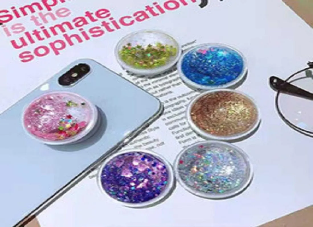 Quicksand Glitter 3D Phone Holders For Cellphone Holder Glue Expandable Grip8327925