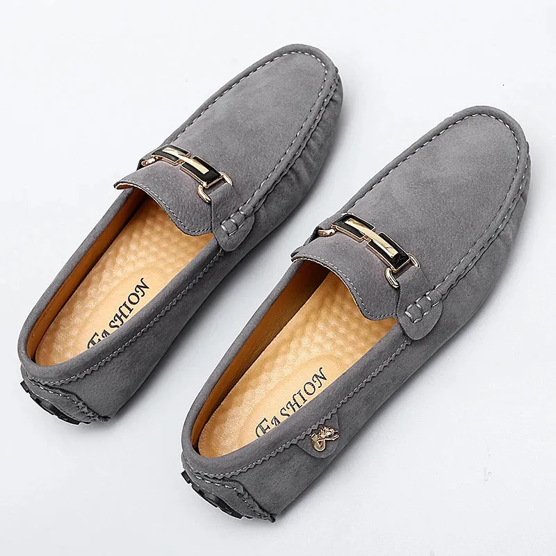 Loafers män handgjorda läderskor röd casual körlägenheter slip-på båtskor plus storlek 47 48 lron spänne bönor lata skor 240119