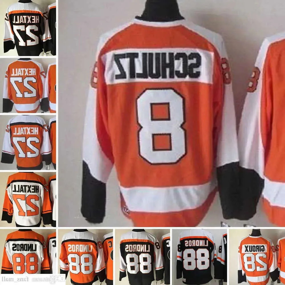 Movie CCM Vintage Ice Hockey 27 Ron Hextall Jerseys 88 Eric Lindros 26 Brian Propp 8 Dave Schultz 28 Claude Giroux Men Embroidery Jersey 51