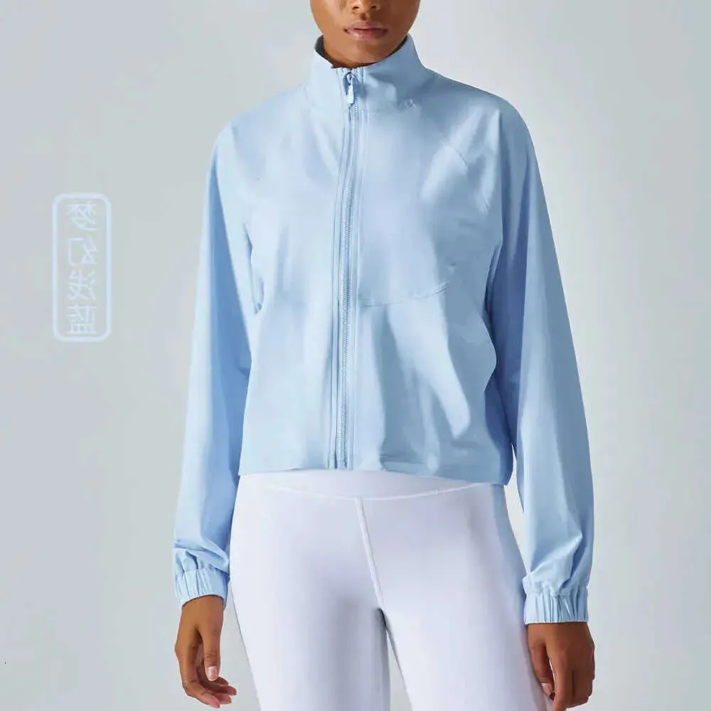 Lu-326 Veste pour tenues de Yoga vêtements de course Fitness haut veste femme fermeture éclair loisirs amples séchage rapide chemisier de sport à manches longues Cas 76