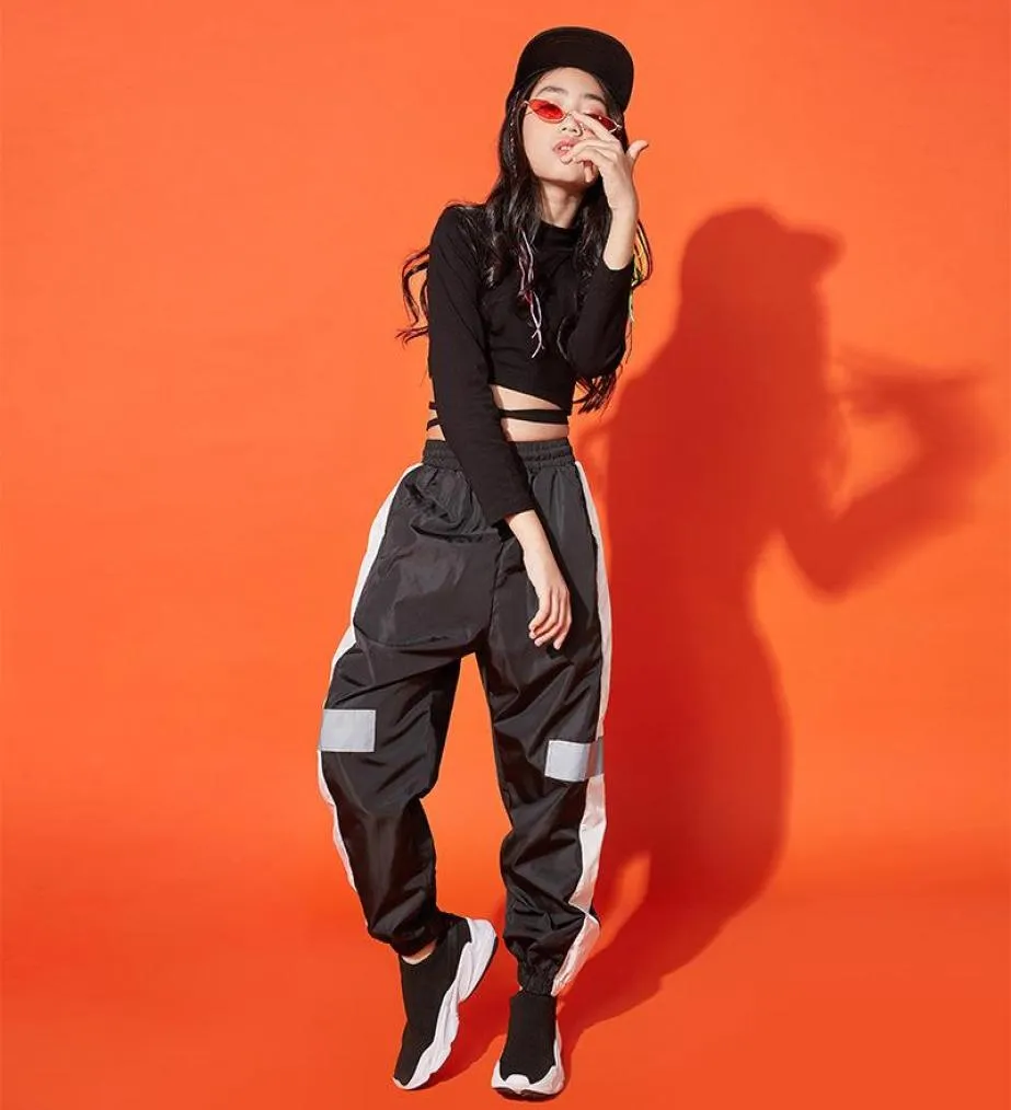 Ensembles de vêtements Filles Crop Top Hip Hop 2 pièces Ensemble Sweat-shirt Enfants Dancewear Jogger Pantalon Street Dance Enfant Outfit Teen Streetwear Cos4931936