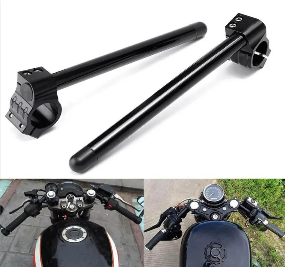 Cafe Racer Motorcycle Handlebar Racing Adjustable CNC Clip On Motor Fork Handle Bar 31 35 37 39 43 46 52MM Chrome Black69890585731694