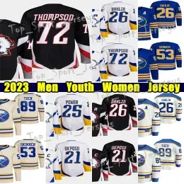 #26 Rasmus Dahlin Reverse Retro hockey jersey #21 Kyle Okposo #25 Owen Power Jeff Skinner Zemgus Girgensons Alex Tuch Tyson Jost Luukkonen Tage Thompson jerseys