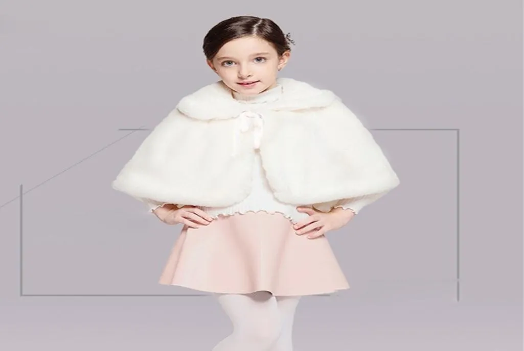 Beyaz Çiçek Kız Düğün Şalları Noel Kostüm Kış Giyim Kids039 Capes Güzel Kızlar039 Stock3022997