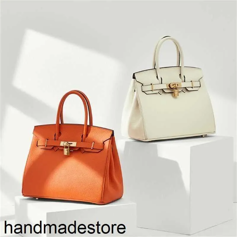 Designer Handbag Platinum Leather Women's Bag Top Layer Fashionable Simple Tote One Shoulder Messenger