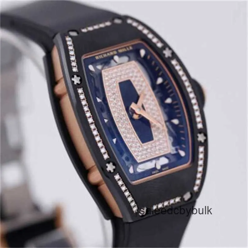 DHgate Mens Luxury Wristwatch Richardmill RM0701W Automatic Tourbillon Watch with Diamonds in High Tech Ceramic White 83Q4 Watches