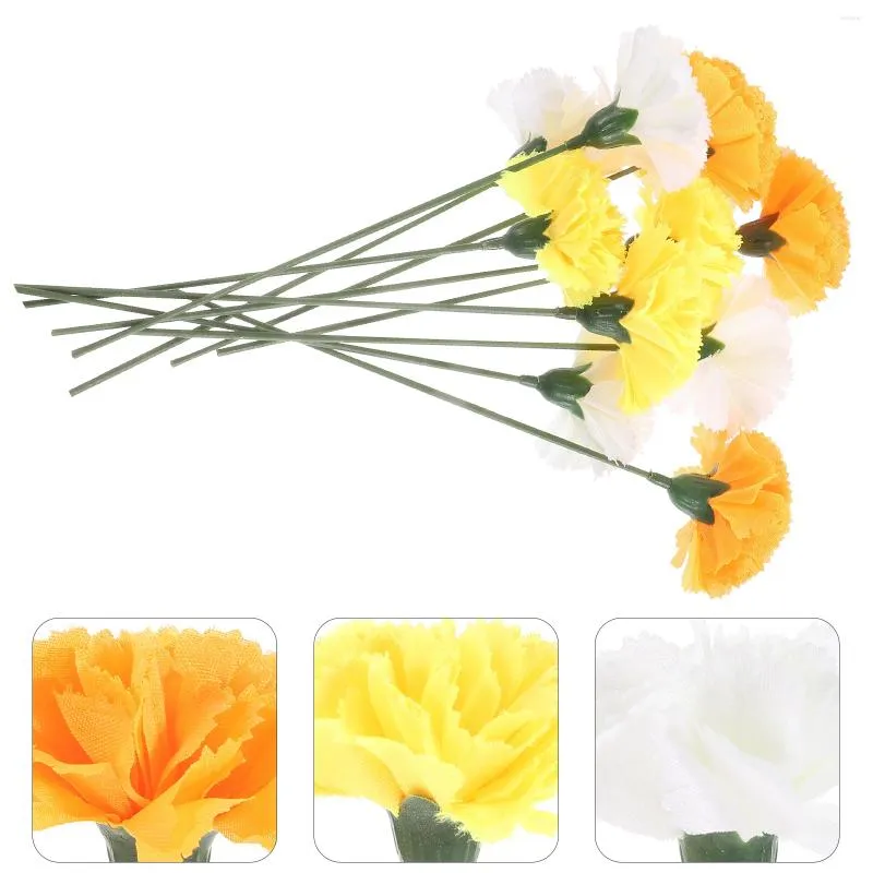 Decorative Flowers Row Of Lights Artificial Marigold With Stems Decor Day The Dead Iron Imitation