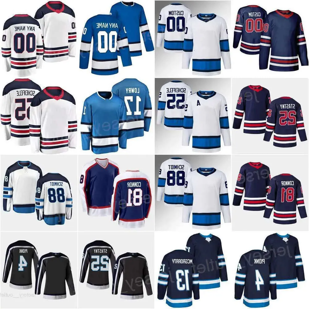 Reverse Retro Hockey 88 Nate Schmidt Jersey 4 Neal Pionk 81 Kyle Connor 17 Adam Lowry 13 Pierre-Luc Dubois 71 Evgeny Svechnikov 55 Mark 68