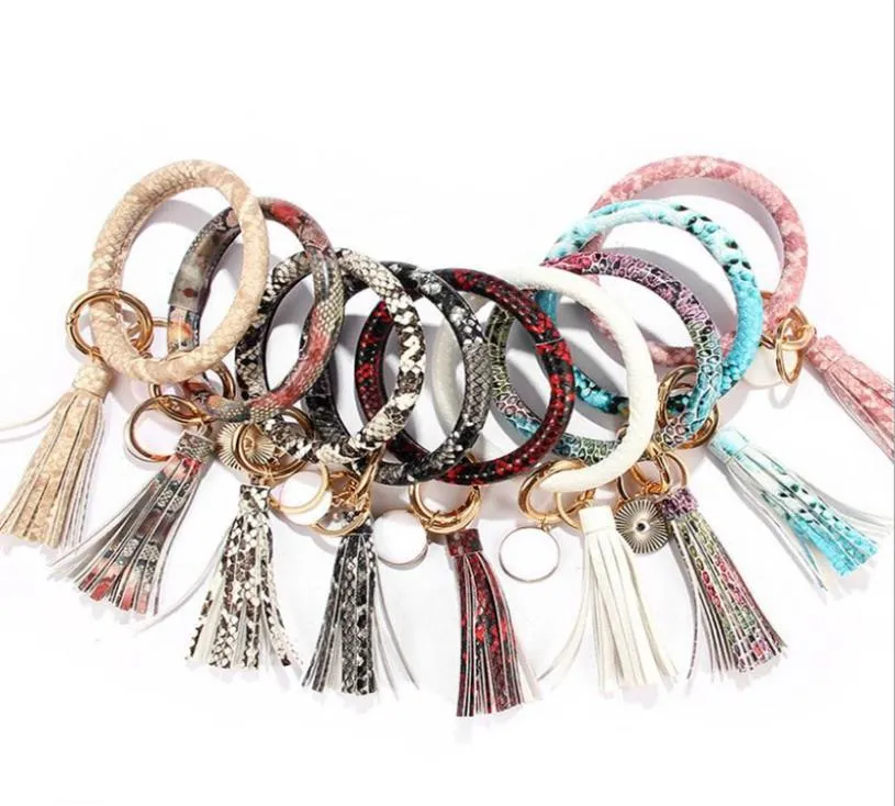 Bracelet porte-clés bracelet porte-clés serpent gland bracelet PU cuir porte-clés porte-clés fille femmes bijoux de mode 14 modèles en option D2843264