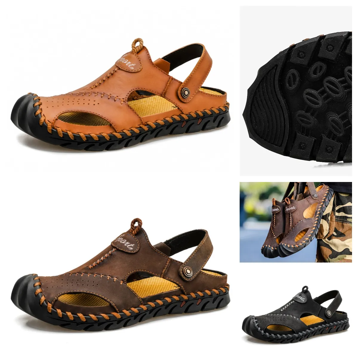 Designer Summer New Luxury Sandali casual da donna da uomo con cinturino Pantofole in pelle da donna Agata Nero Marrone Scarpe da spiaggia 38-48