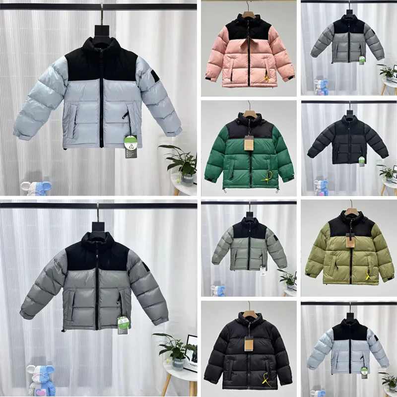 Dzieciowe dzieci w dół Płaszcz NF Designer Winter Jacket Chłopcy Dziewczyny na zewnątrz w dół z kapturem ciepłe parko czarne puffer kurtki literowe nadruk odzież wiatrówki 110-170