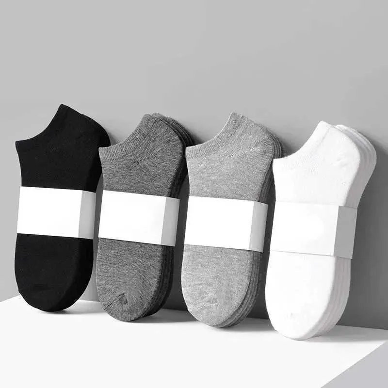 Meias esportivas 5 pares/lote baixo corte masculino meias cor sólida preto branco cinza respirável algodão meias esportivas masculino meias curtas feminino yq240126
