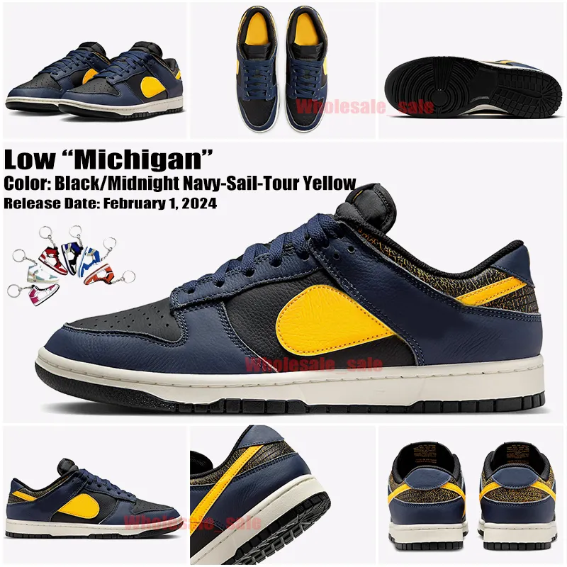 2024 Low Vintage Michigan Buty do biegania Miami Sports Racing Trainers Dolphins Dolphins Mens Womens Bacon PowerPuff Girls Sneakers Rozmiar 36-47