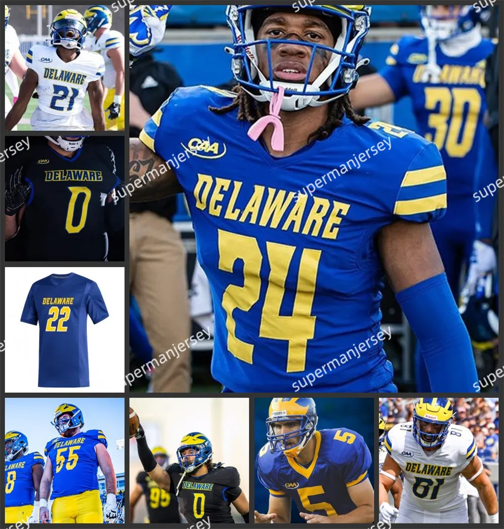 Joe Flacco JoJo Bermudez Delaware Football Football Jersey Customed Kyron Cumby Akhoury Lyde Joshua Youngblood Keyshawn Hunter Delaware Fight Hens 2024 AAA