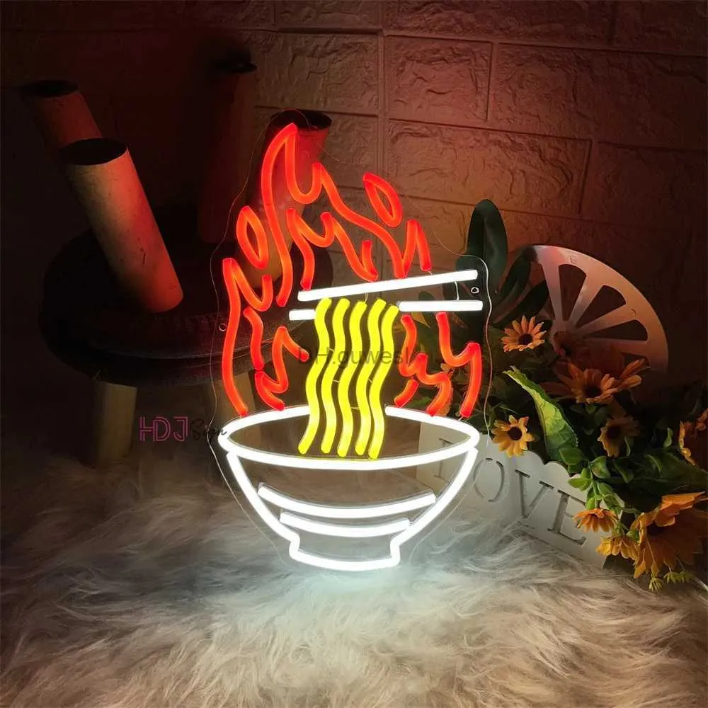 Sinal de néon led ramen macarrão japonês sinal de néon casamento led luzes de néon sinal festa macarrão loja de comida personalizado néon noite lâmpada decoração da parede yq240126