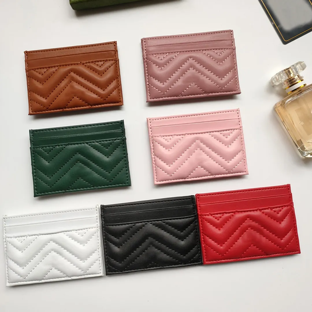 Korthållare Designer Caviar Woman Mini Wallet Designer Pure Colors äkta läder Pebble Texture Luxury Svarta plånböcker med lådor